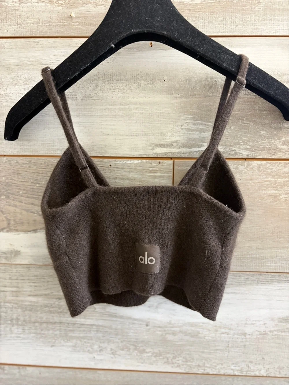 Alo Yoga Cashmere Jet Set Bra in Espresso